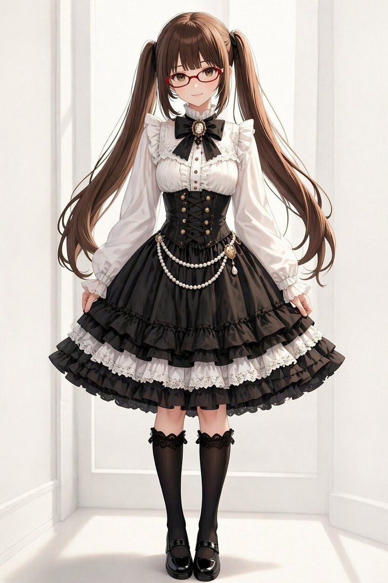 Gothic Lolita Twin-Tail Full-Body Portrait
