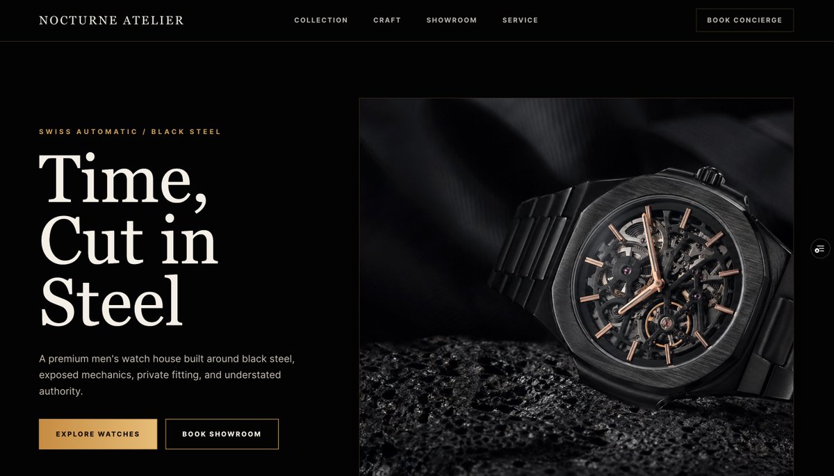 Luxury Watch Hero Web Design
