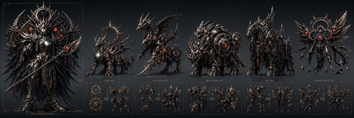 Gothic Combining Mecha Concept Sheet