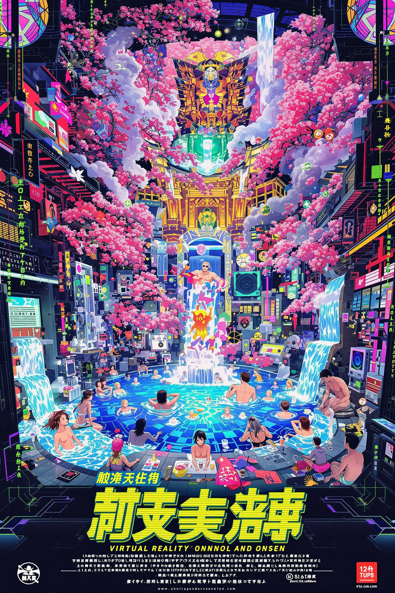 1990s Anime Poster For Sf Japanese Style Onsen 2
