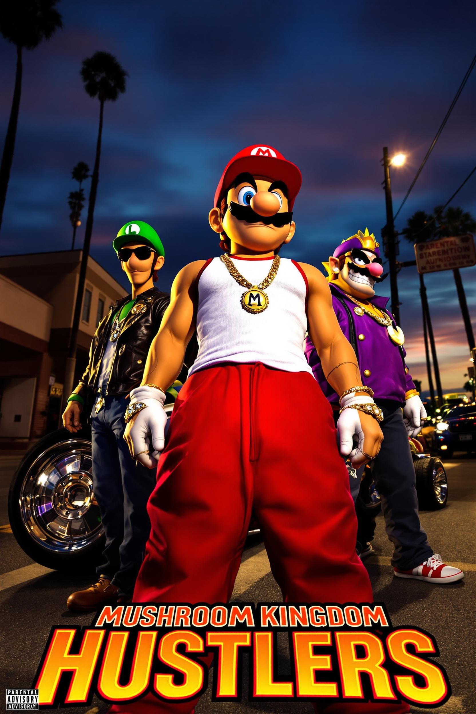 2010s West Coast Gangster Rap Style Album Art That Goes Hard But Its For Nintendo Characters