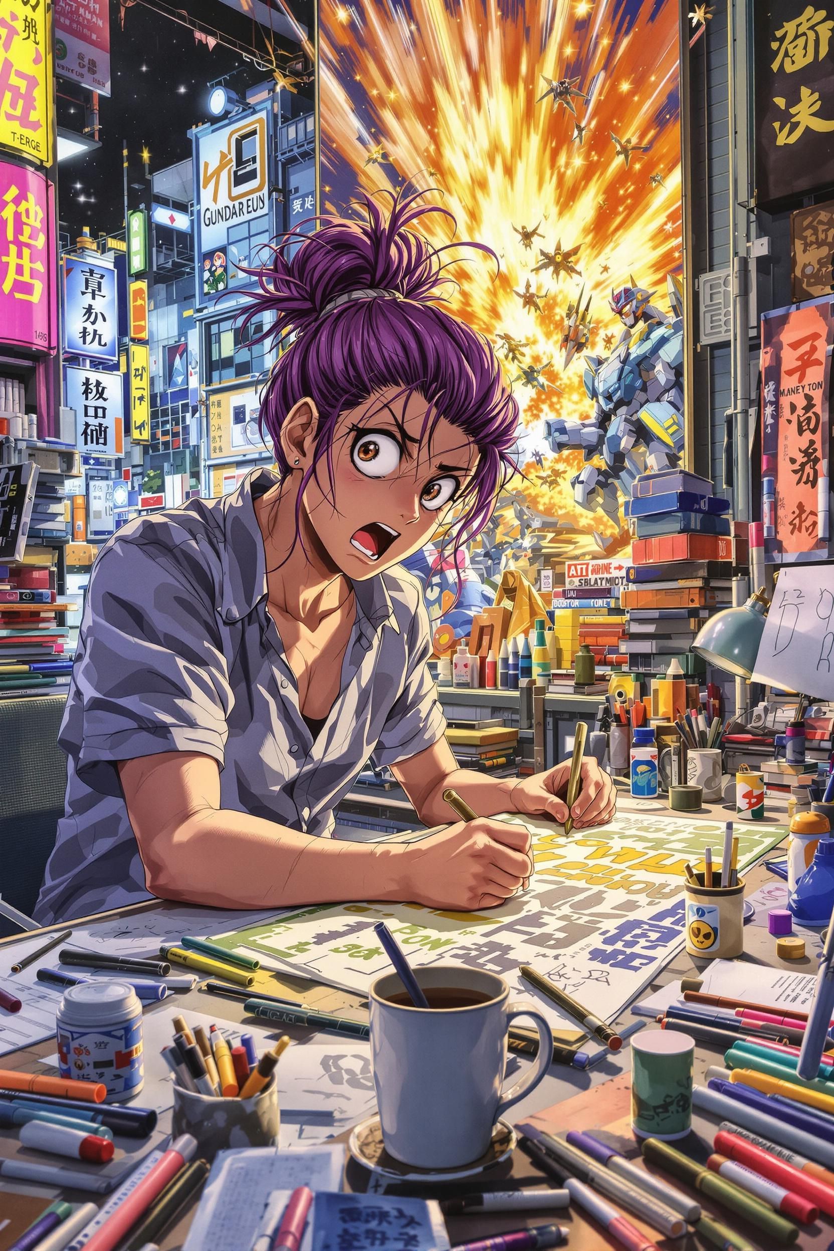 80s Anime Illustration Of An Anime Artist 2