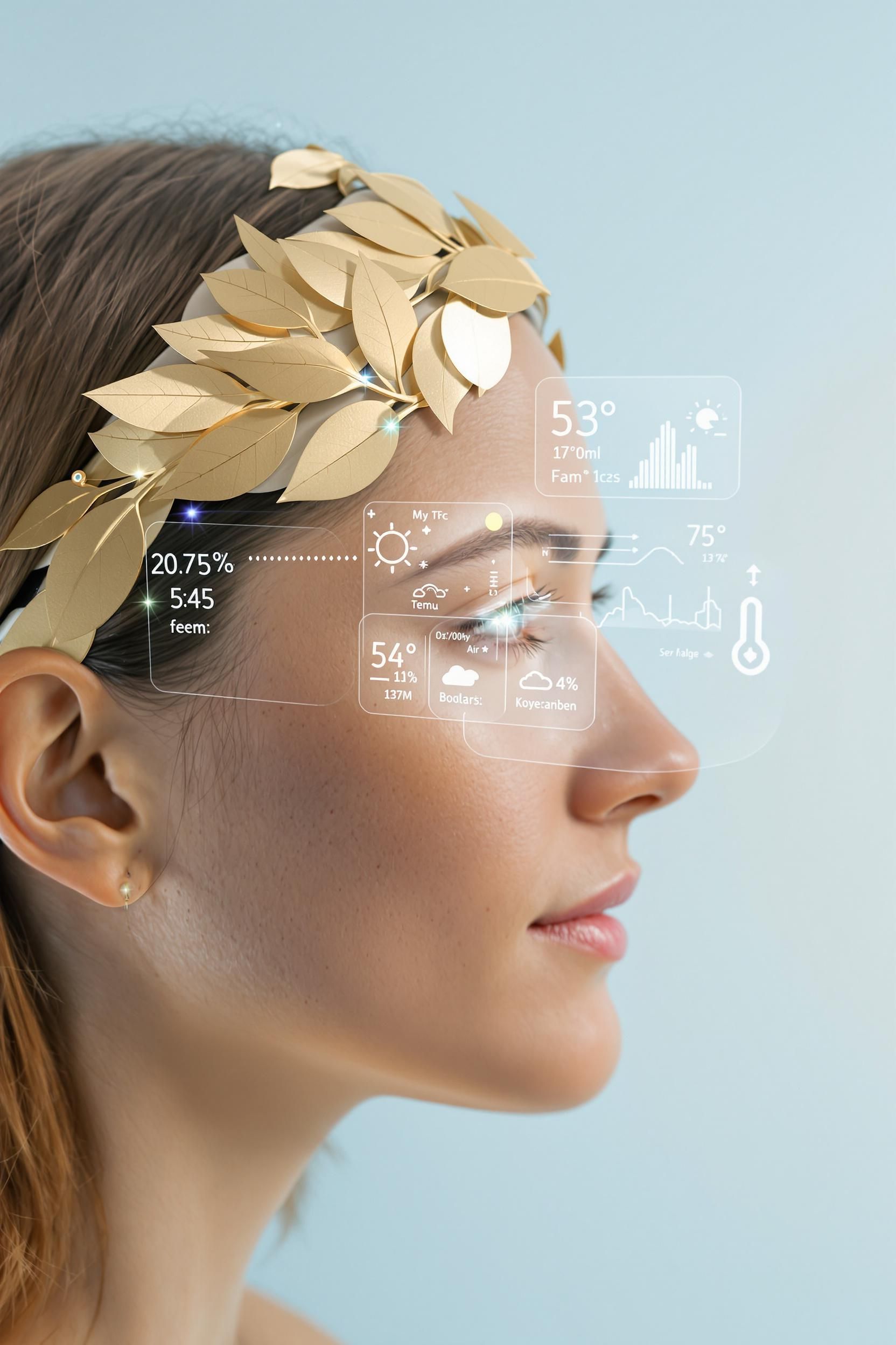 [82165] Golden Olive Leaf Headband