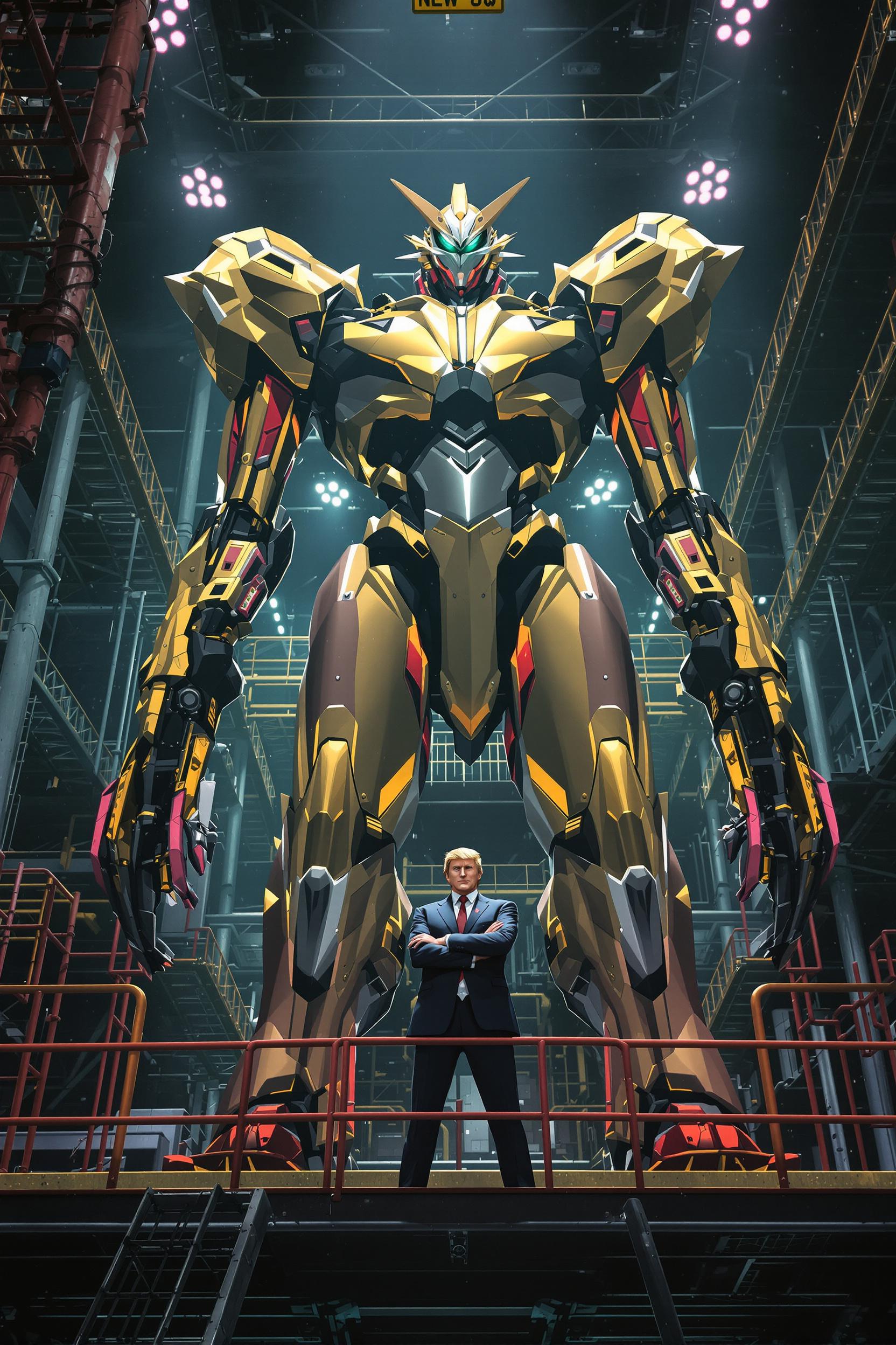 90s Anime Style Portrait Of Donald Trump As An Evil Anime Villian