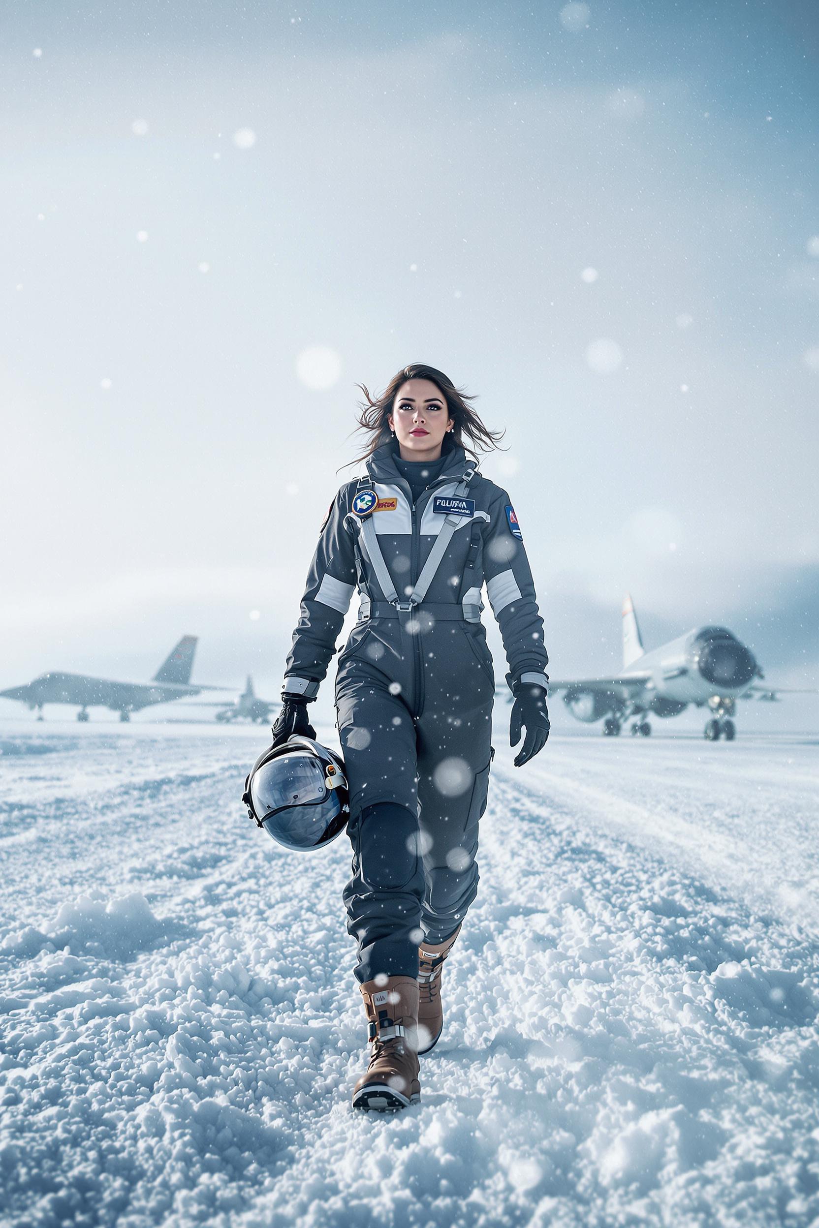 A Beautiful Brunette Pilot Girl
