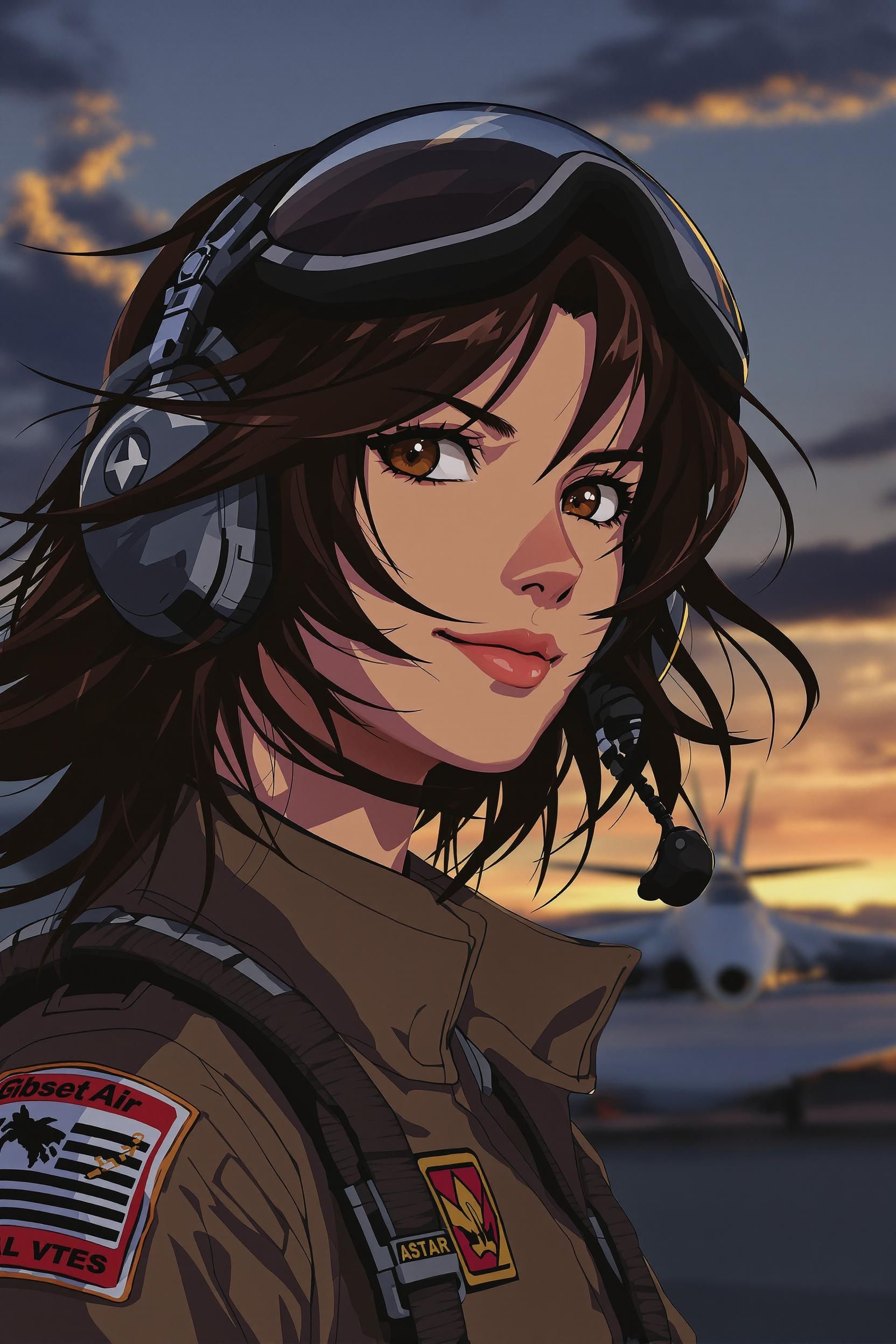 A Beautiful Brunette Pilot Girl