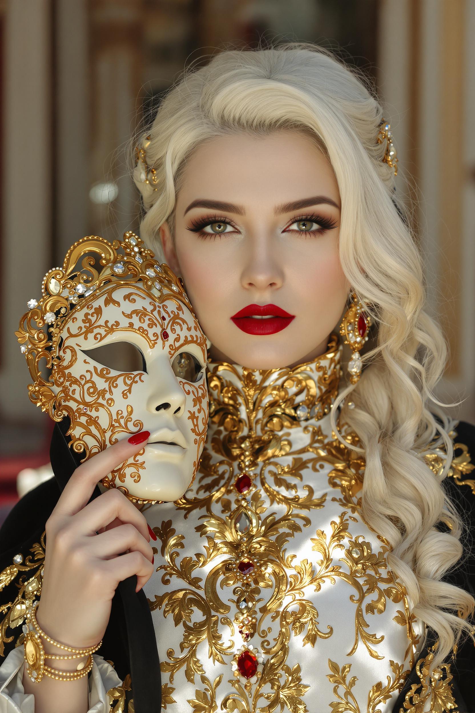 A Beautiful Woman With Platinum Blond Hair That Is Almost White