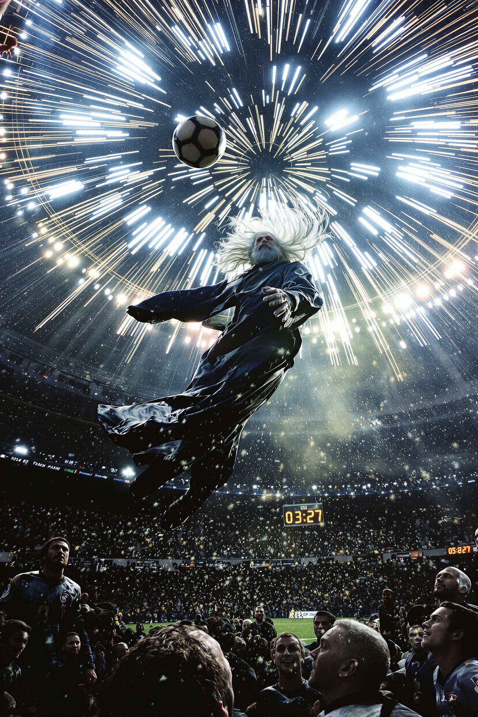 A Gritty Late-night World Cup Final Under Flickering Stadium Floodlights