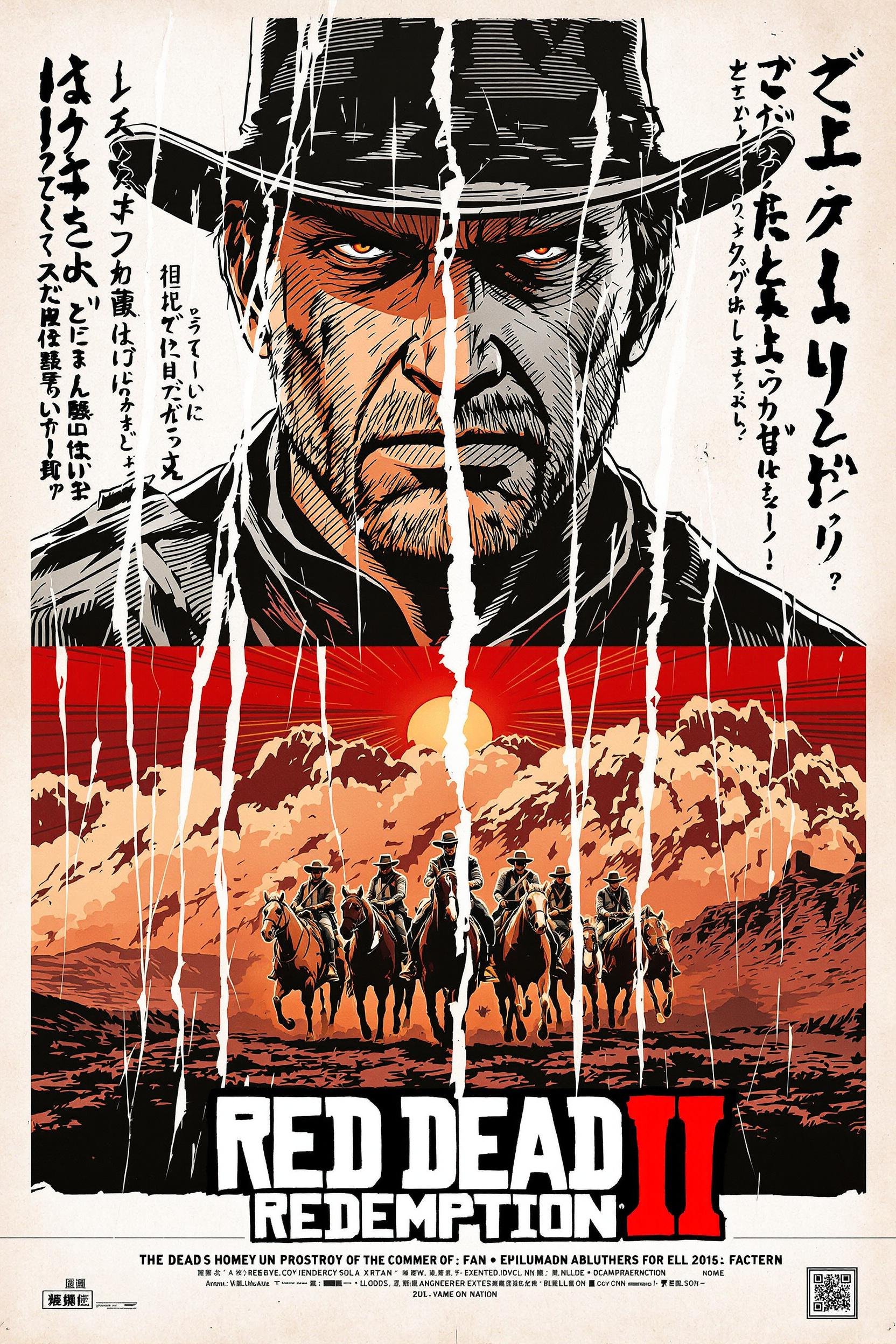A Japanese-style Movie Poster For "Red Dead Redemption 2" As An Anime 2