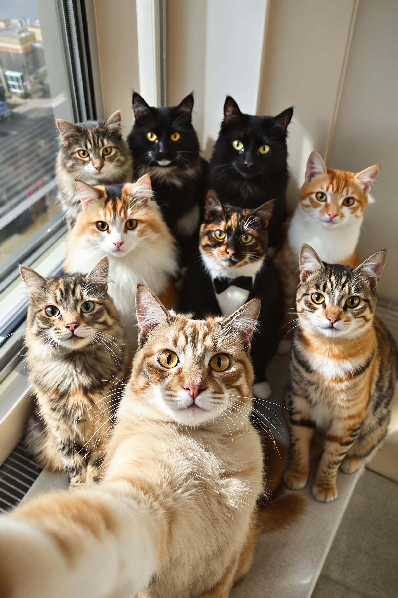 A Lot Of Cats Take A Selfie
