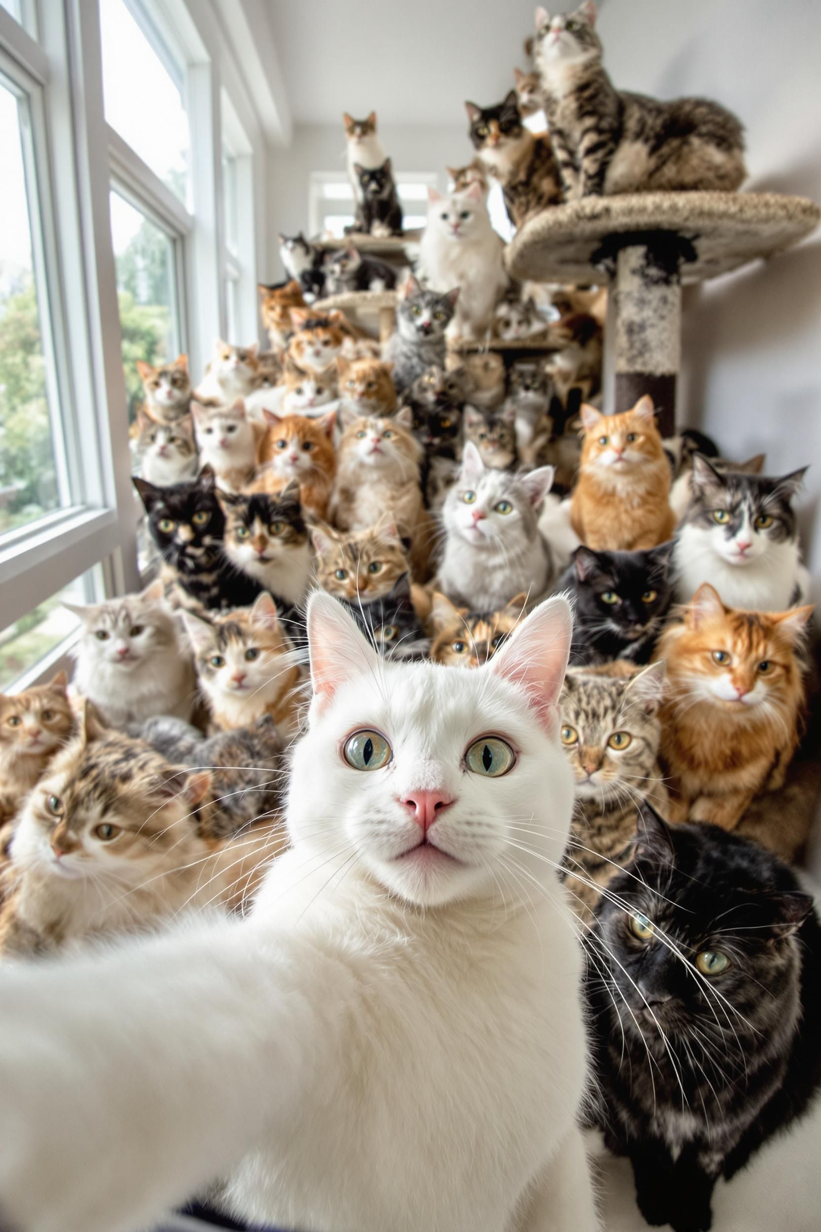 A Lot Of Cats Take A Selfie