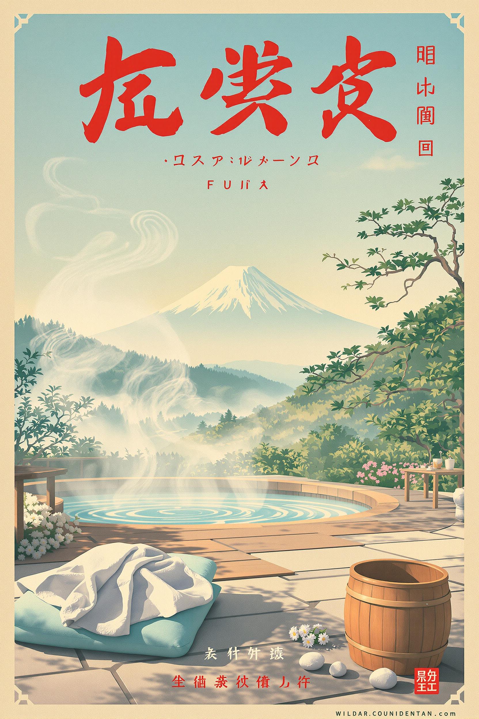 A Poster For A Japanase Bath House