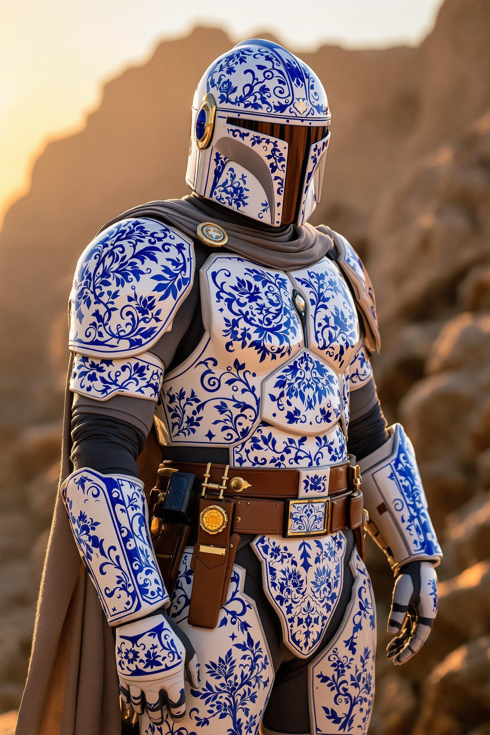 A Reimagined Mandalorian Warrior Standing Proudly