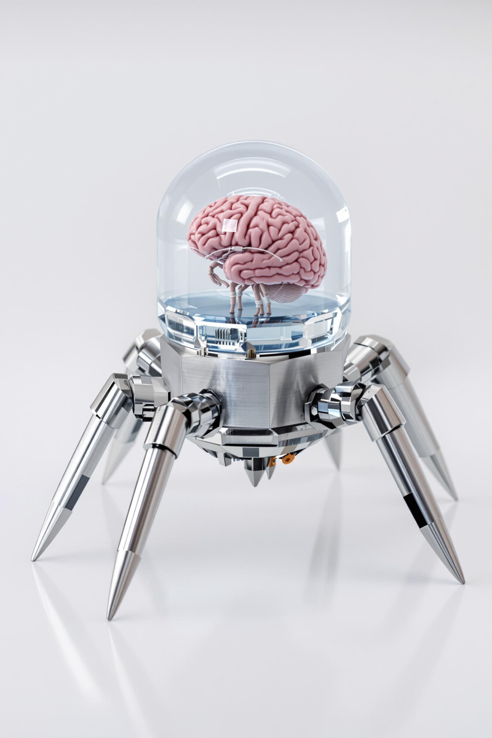 A Small Metal Nanobot With Metal Sticks For Legs