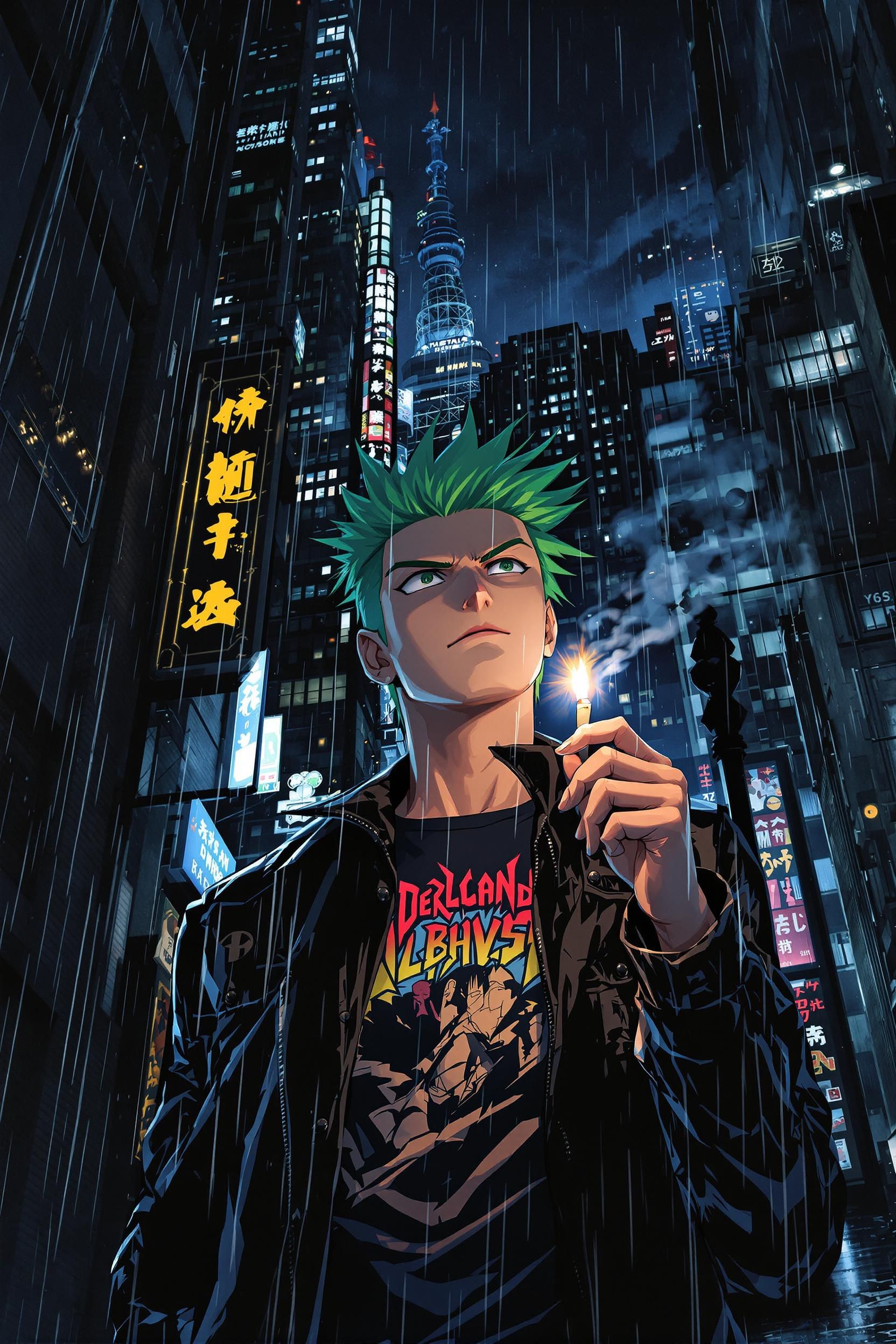 Anime Boy Lighting A Cigarette 2