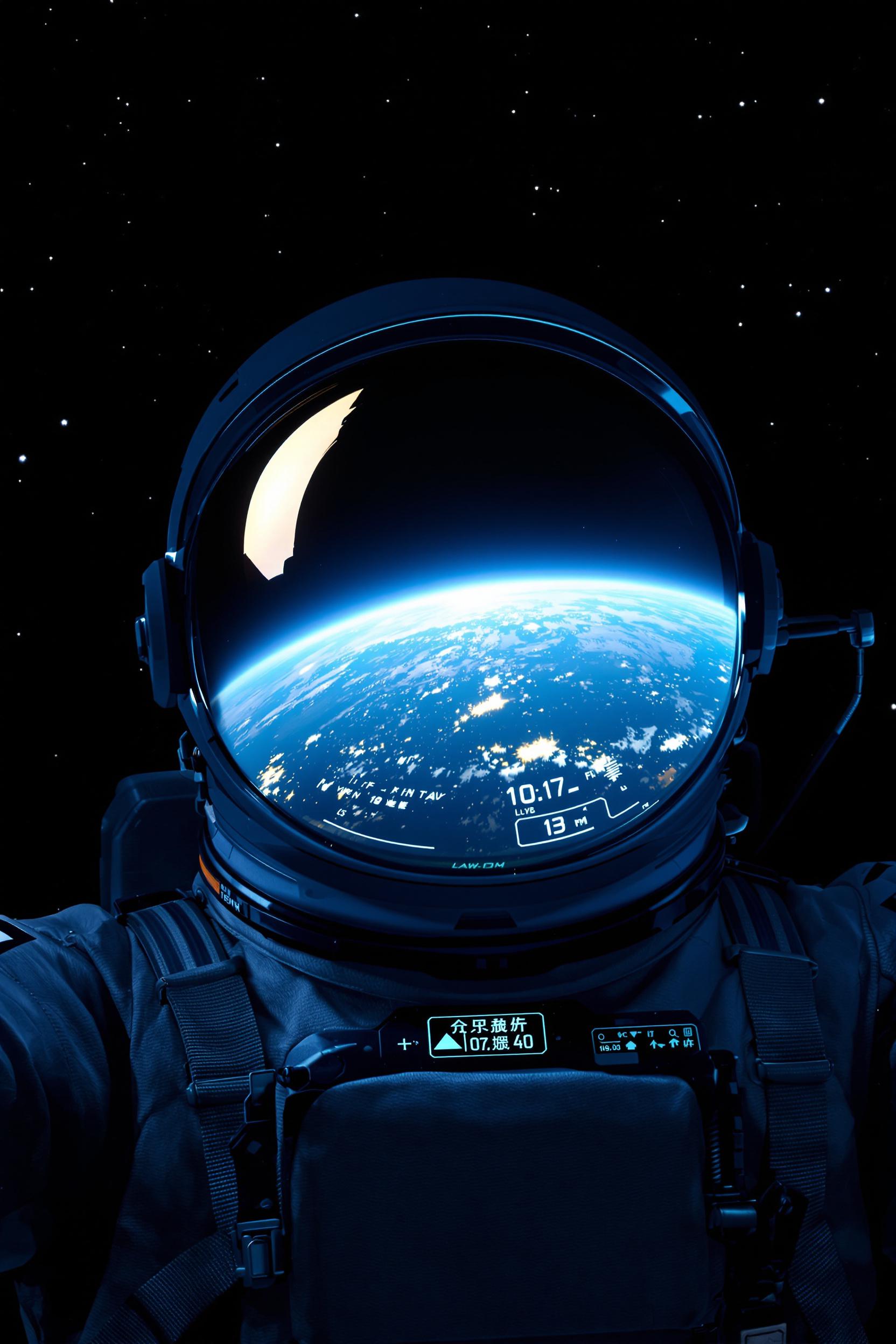Design An Astronaut In Katsuhiro Otomo Style Flying In Dark Space 2