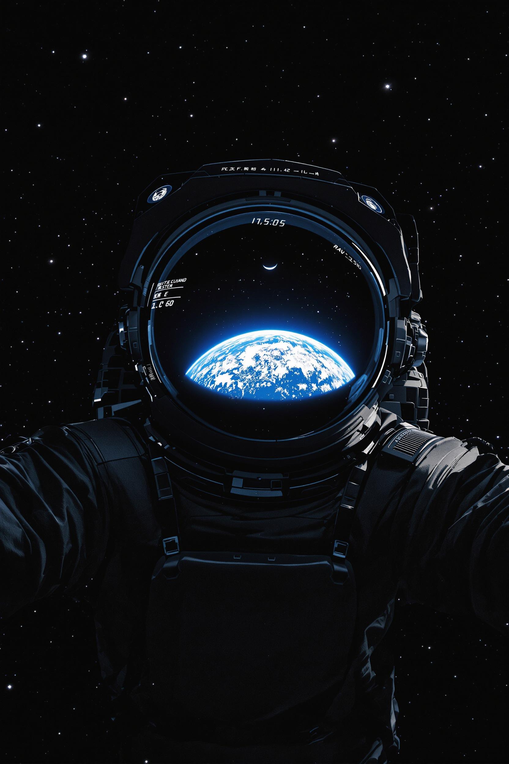 Design An Astronaut In Katsuhiro Otomo Style Flying In Dark Space