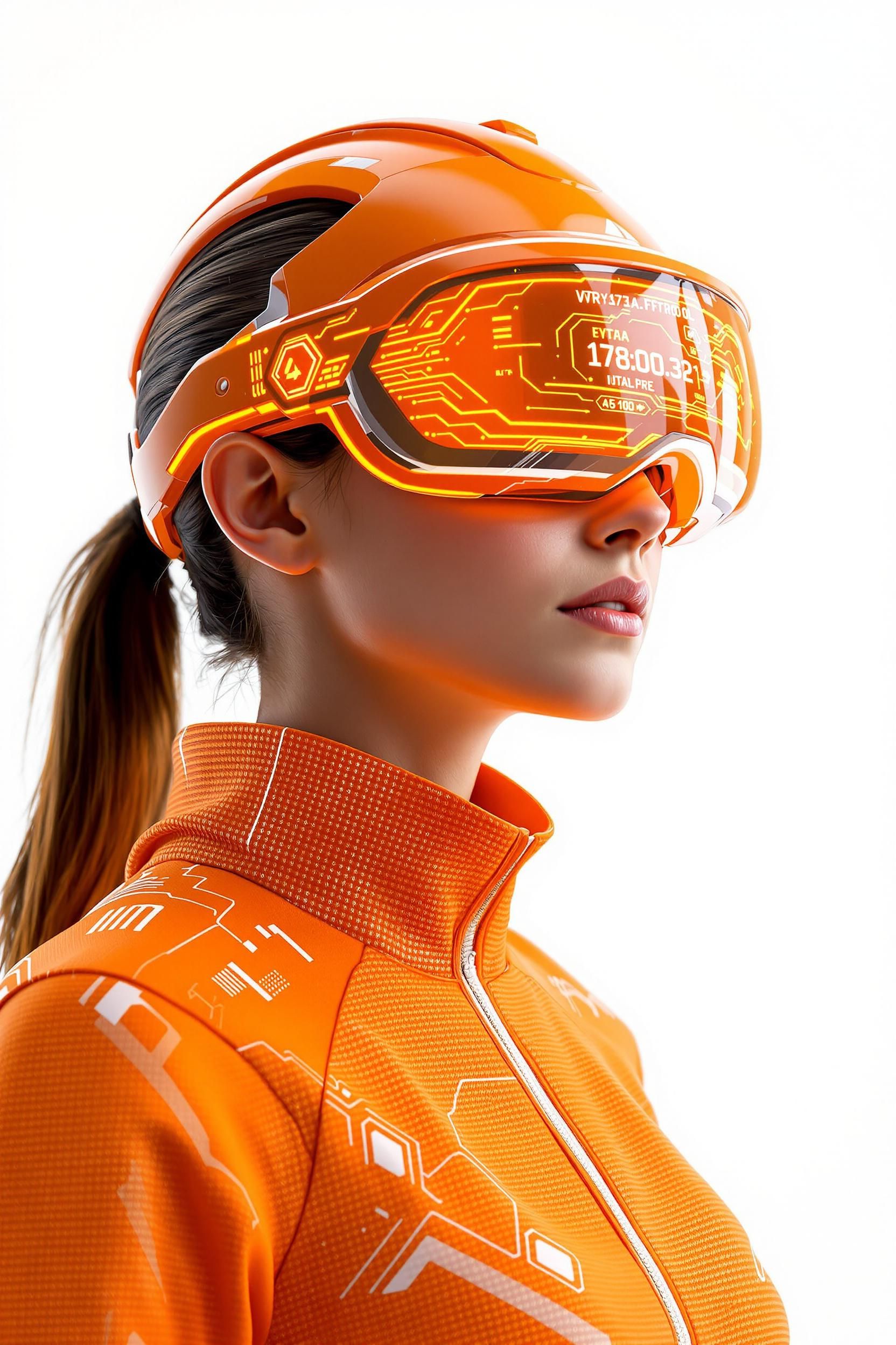 Girl In Orange Virtual Glasses