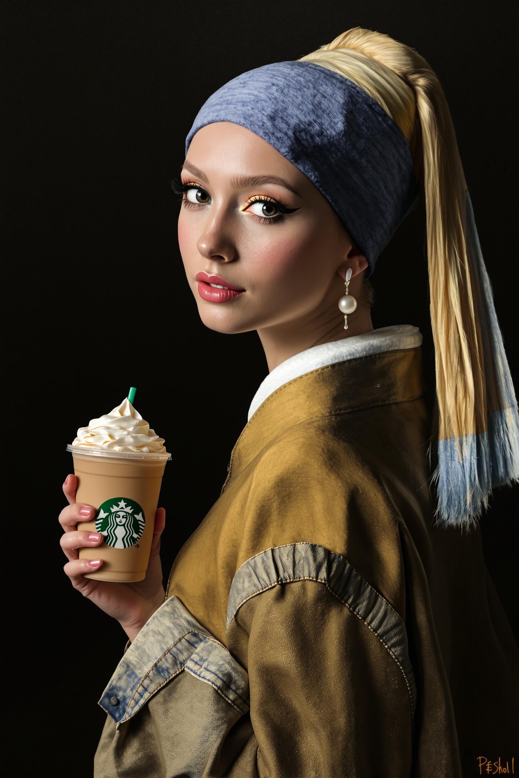 Girl With A Pearl Earring But She Is A Valley Girl From The 2010s