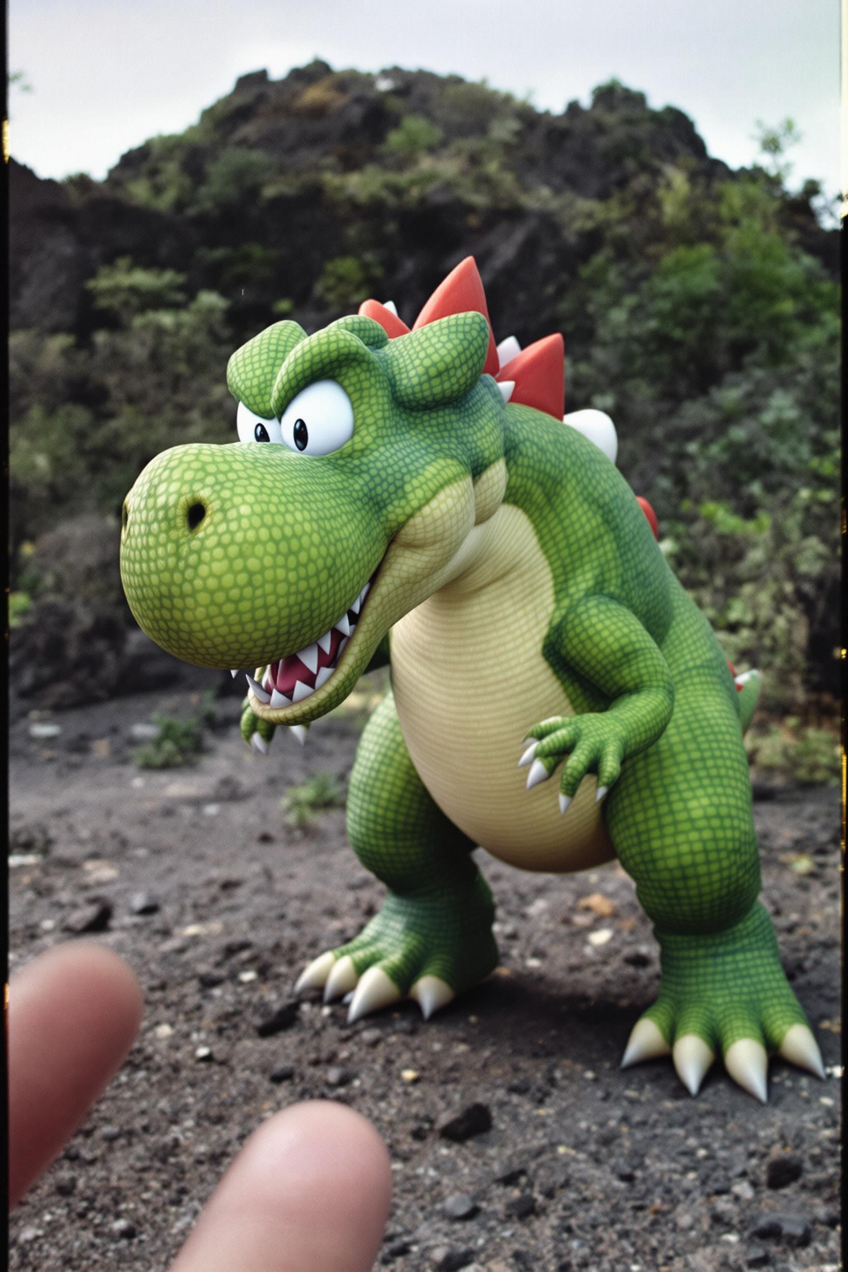 Grainy Hyperreastic Found Footage Of A Wild Yoshi About The Attack The Cameraman