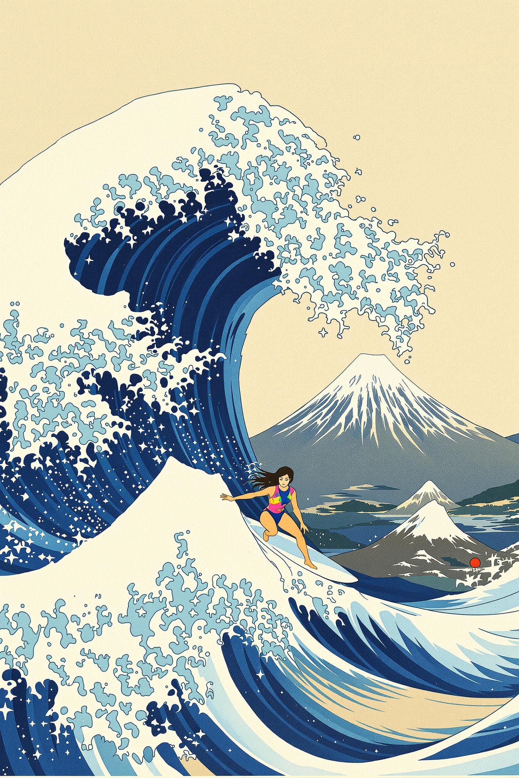 Hokusai's Famous Wave Painting