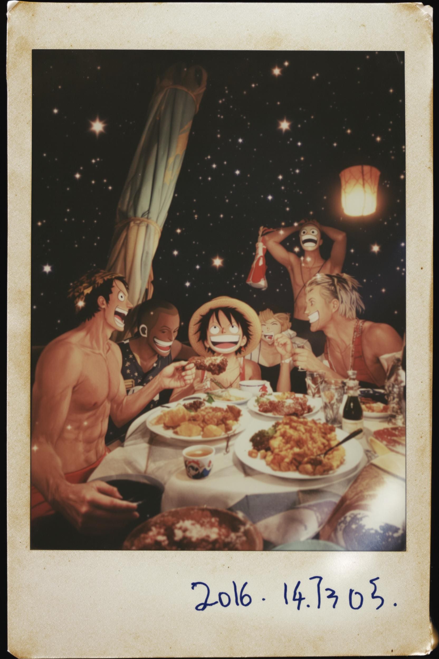 Luffy And Straw Hat Gang Nostalgic And Vintage Polaroid
