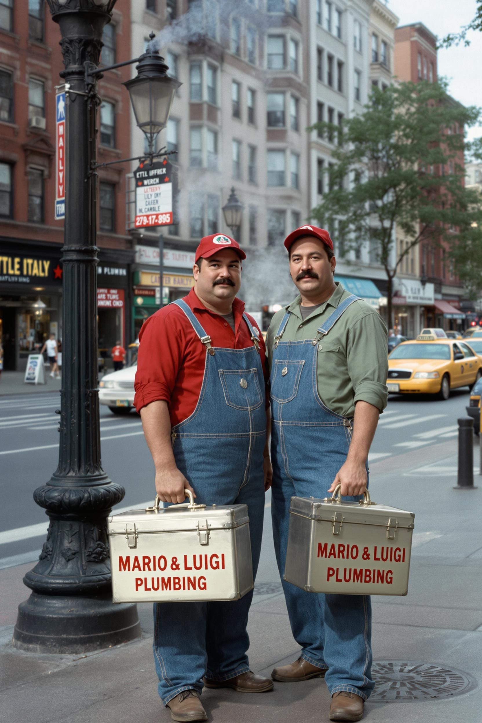 Mario And Luigi 1950s Style New York Italian Plumber Hype Realistic 2