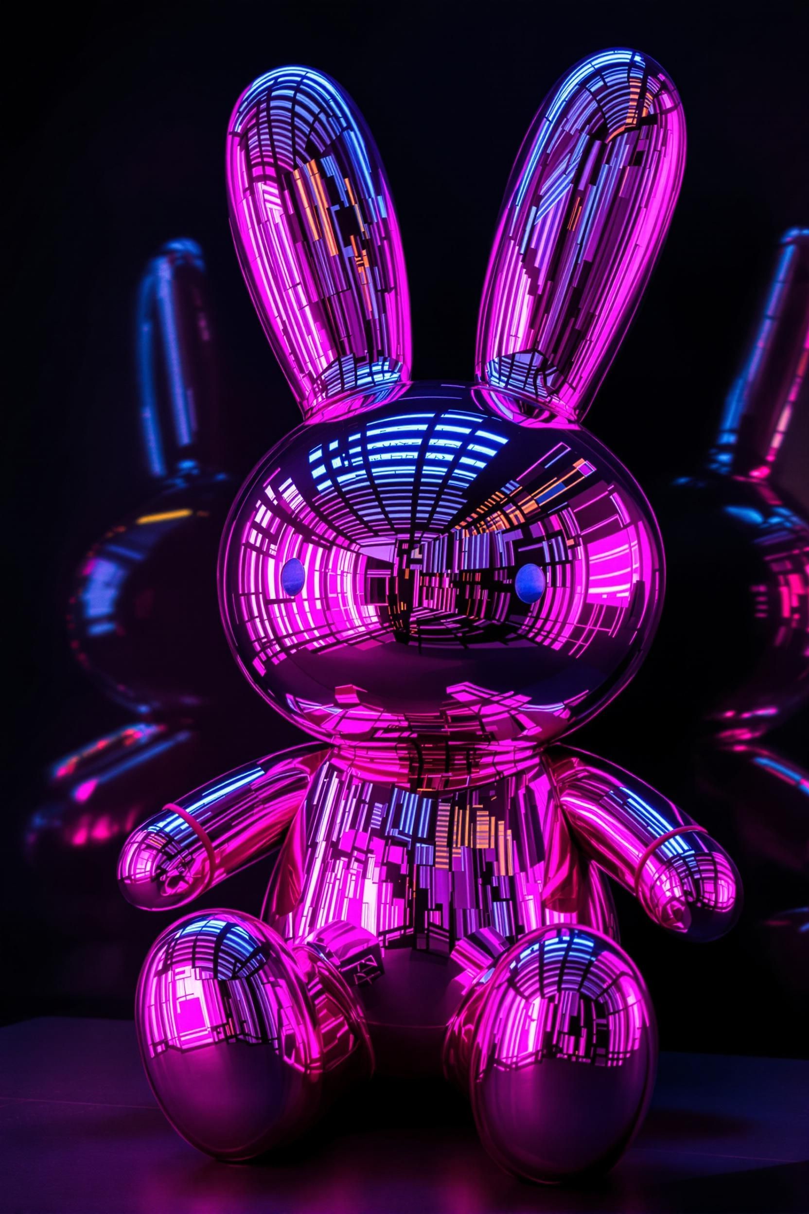 Miffy Made Of Pink And Silver Chrome