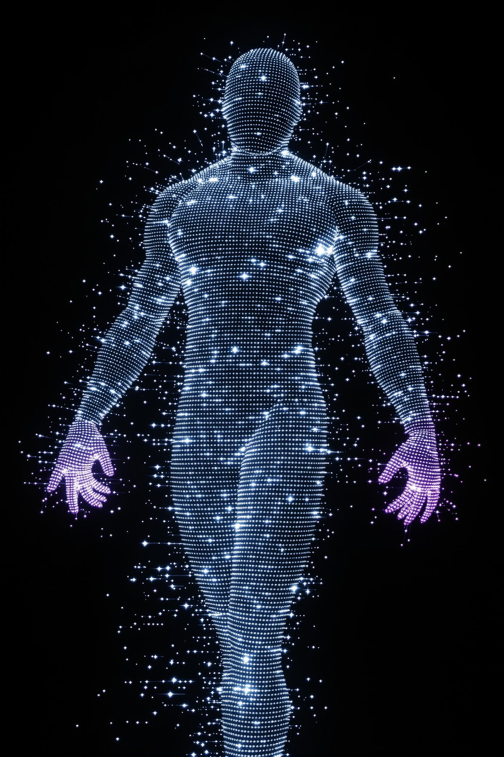 One Pixelated Futuristic Human Figure 2