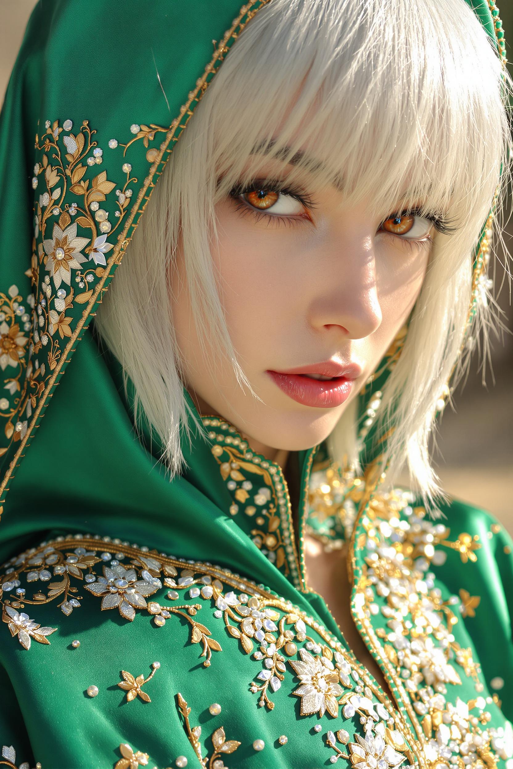 Show Me Rei From Neon Genesis Wearing Traditional Moroccan Caftan