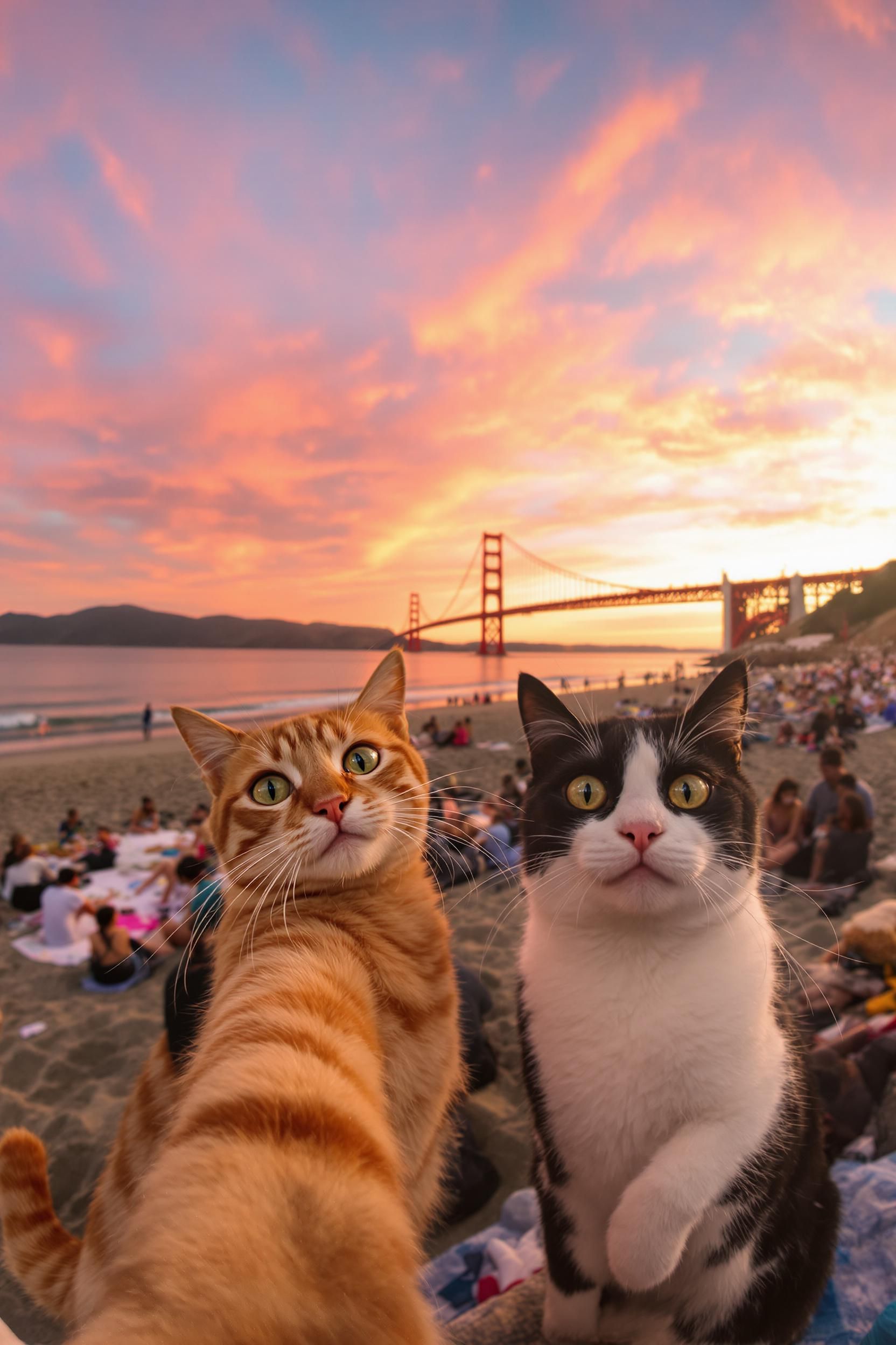 The Image Shows A Sunset Scene At Baker Beach In San Francisco 2