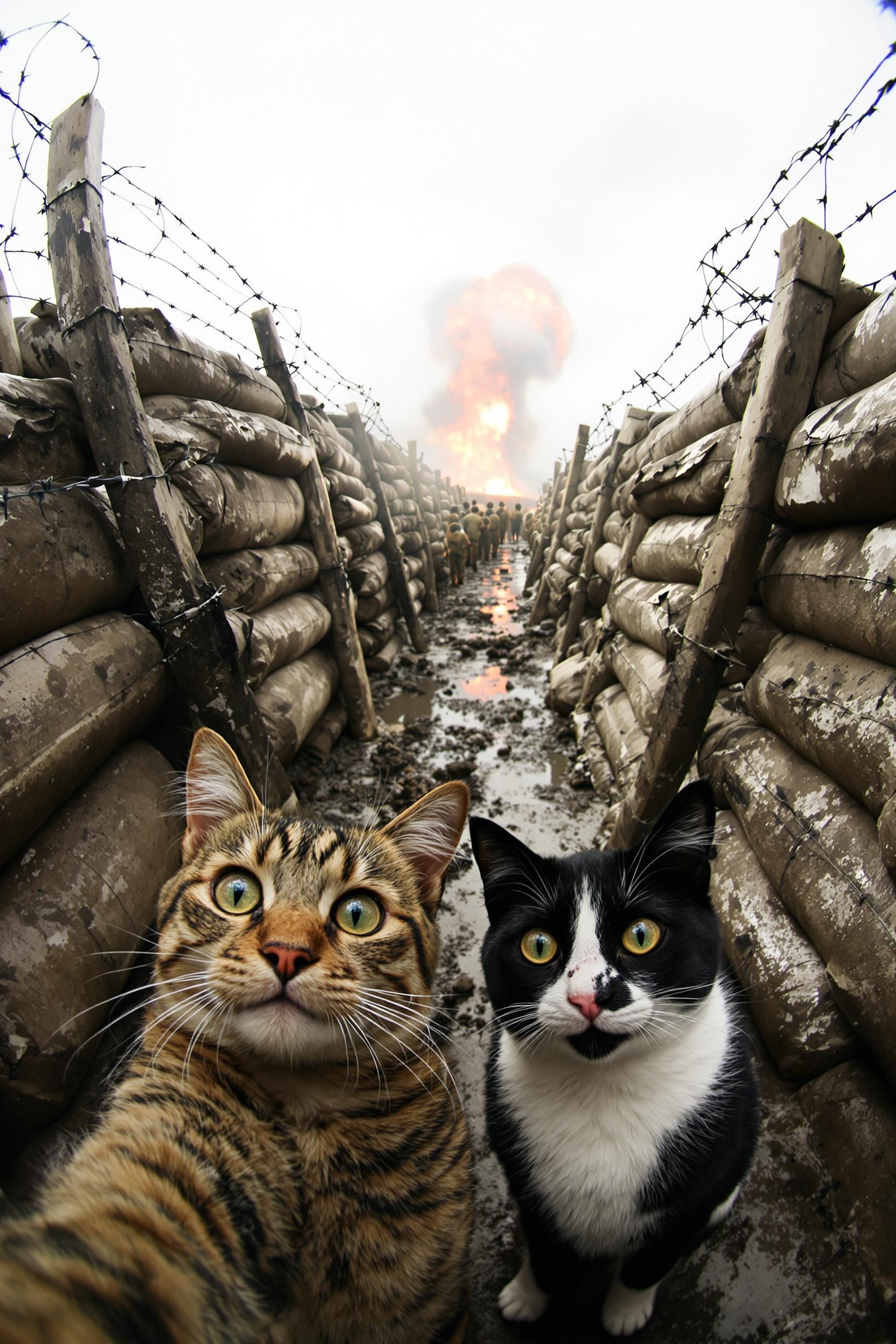 The Image Shows A War Scene In The Trenches 2
