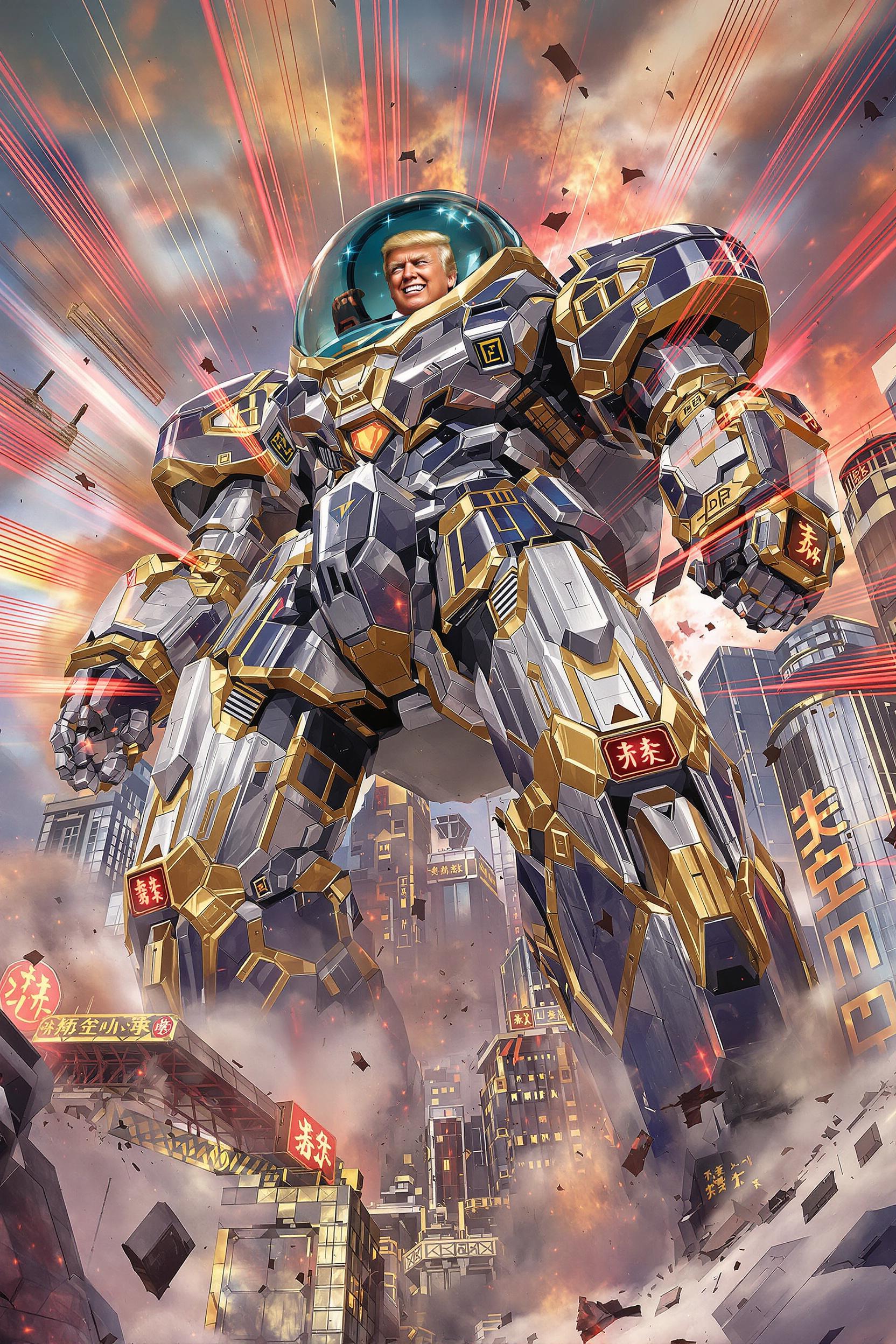 Trump In Evil Anime Style