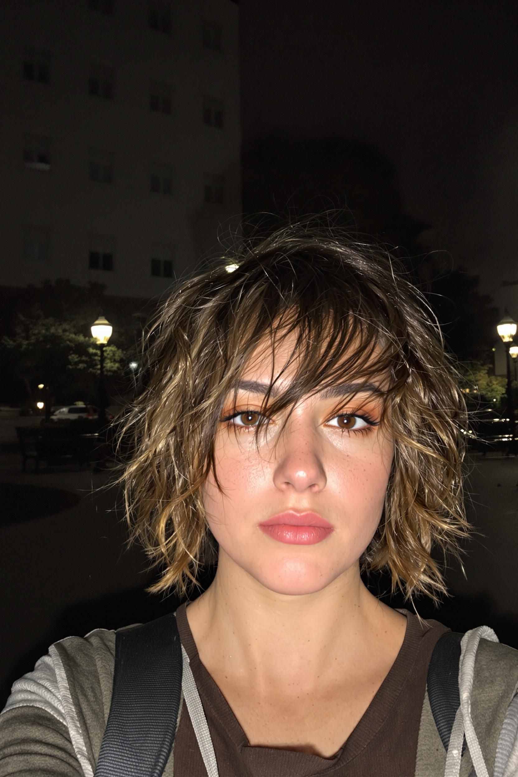 Very Pretty Caucasian Girl At Age 18(with Subtle Alternative-style Makeup And Short