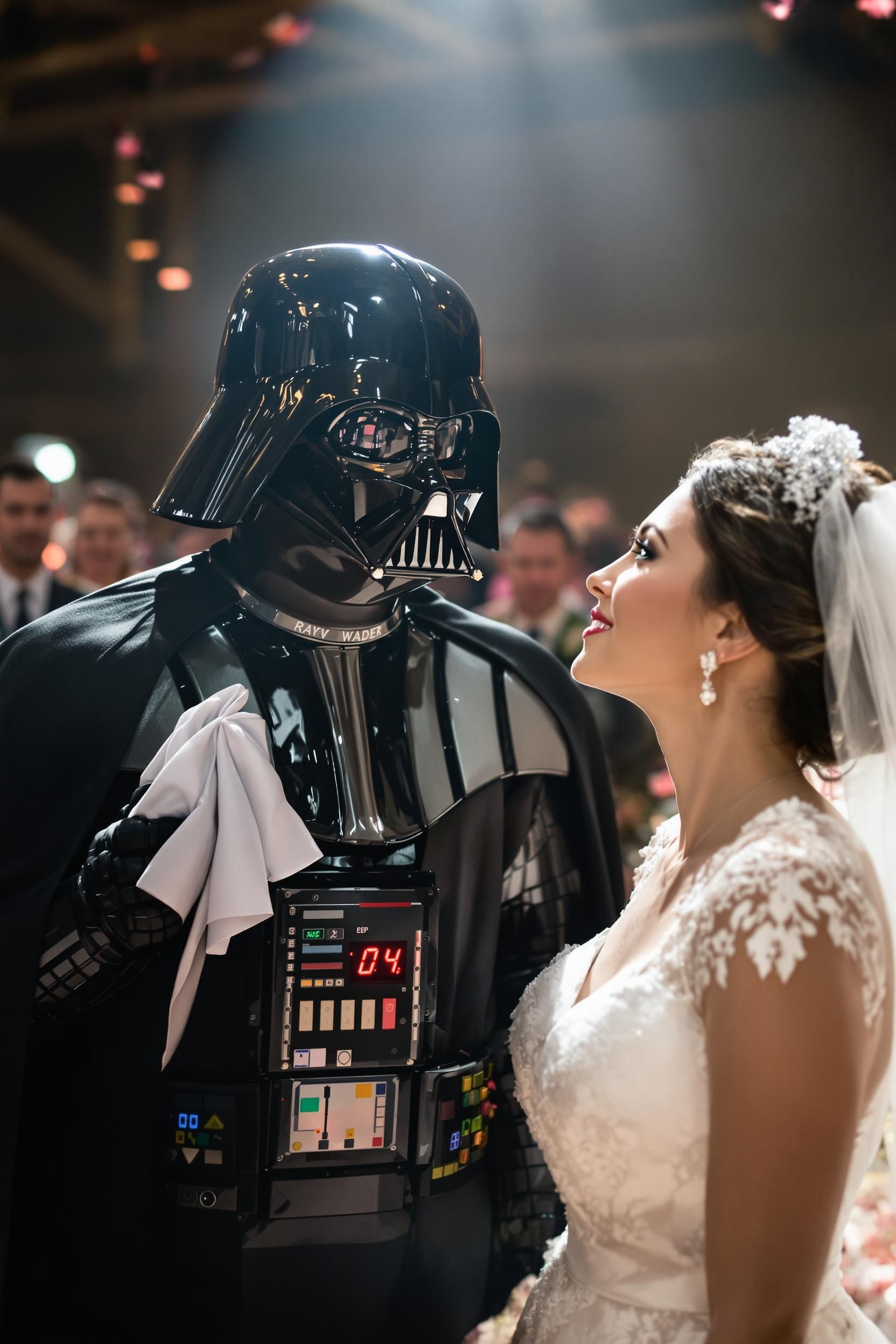 Wedding Photography Of Darth Vader Walking His Daughter Down The Aisle