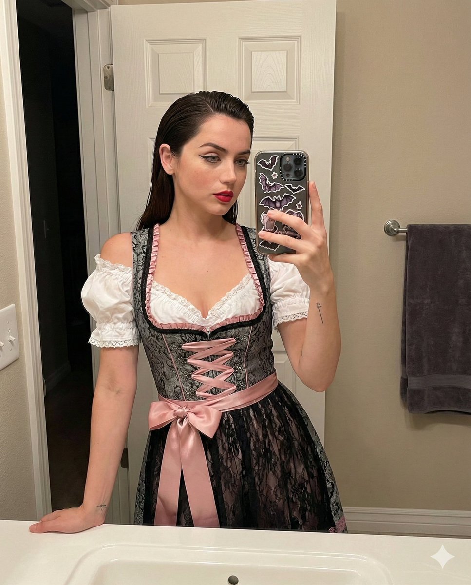 Bathroom Gothic Dirndl Selfie