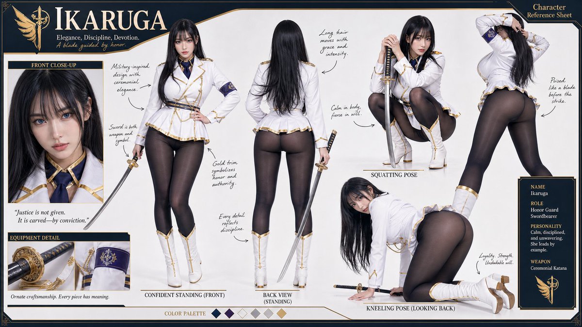 Multi Angle Reference Of Character Ikaruga