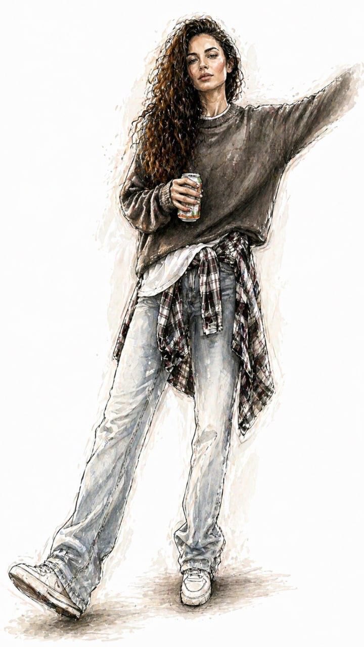 Photo to Watercolor Fashion Sketch