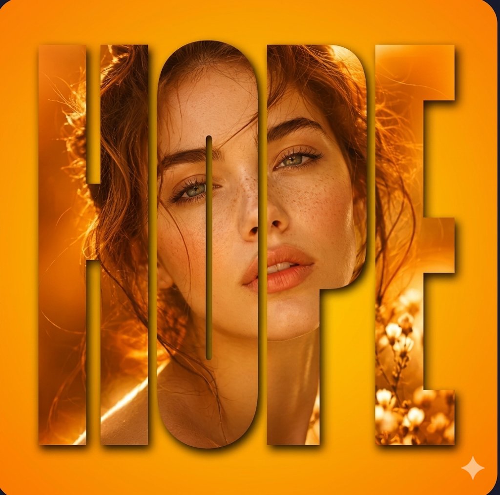 Hope Text Mask Portrait