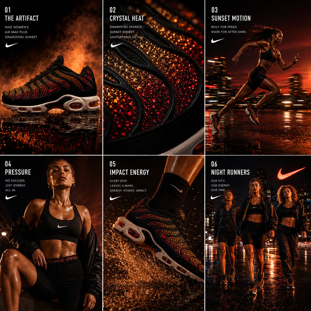 Nike Air Max Plus Swarovski Sunset Campaign