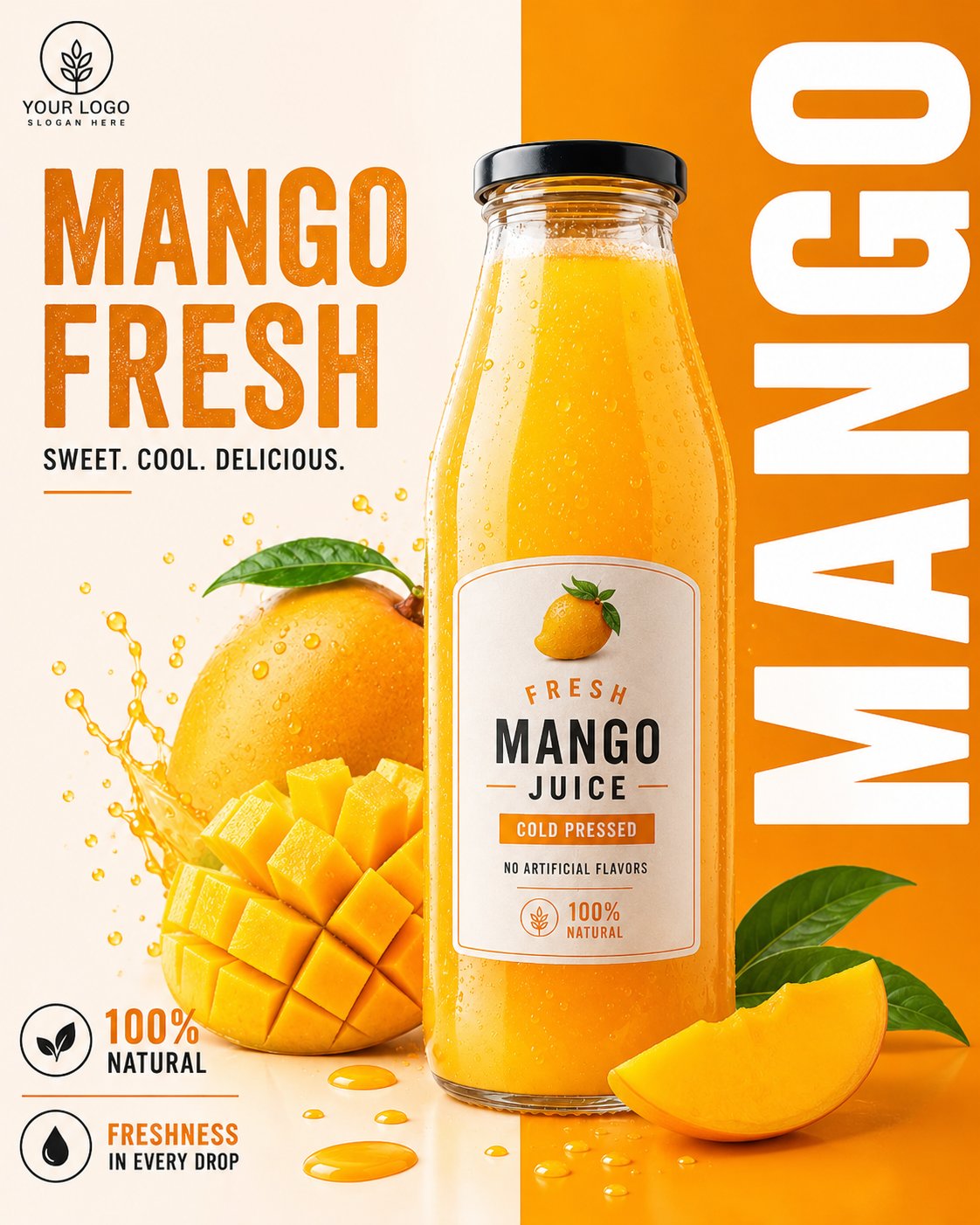 Premium Mango Juice Poster