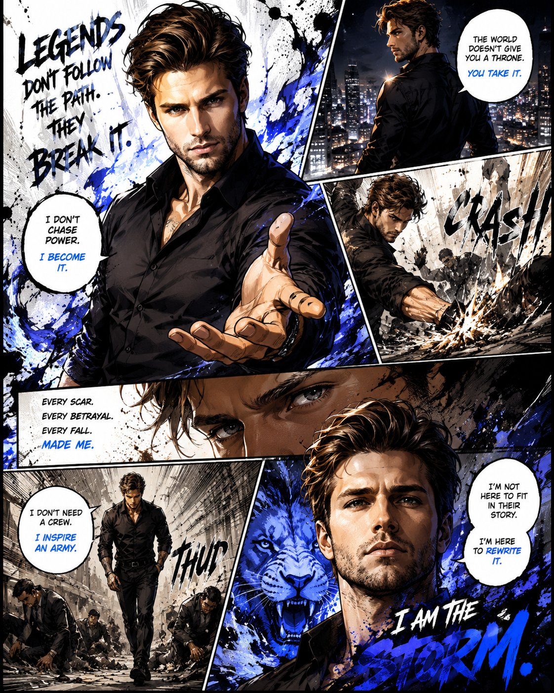 Cinematic Manga Storyboard Page