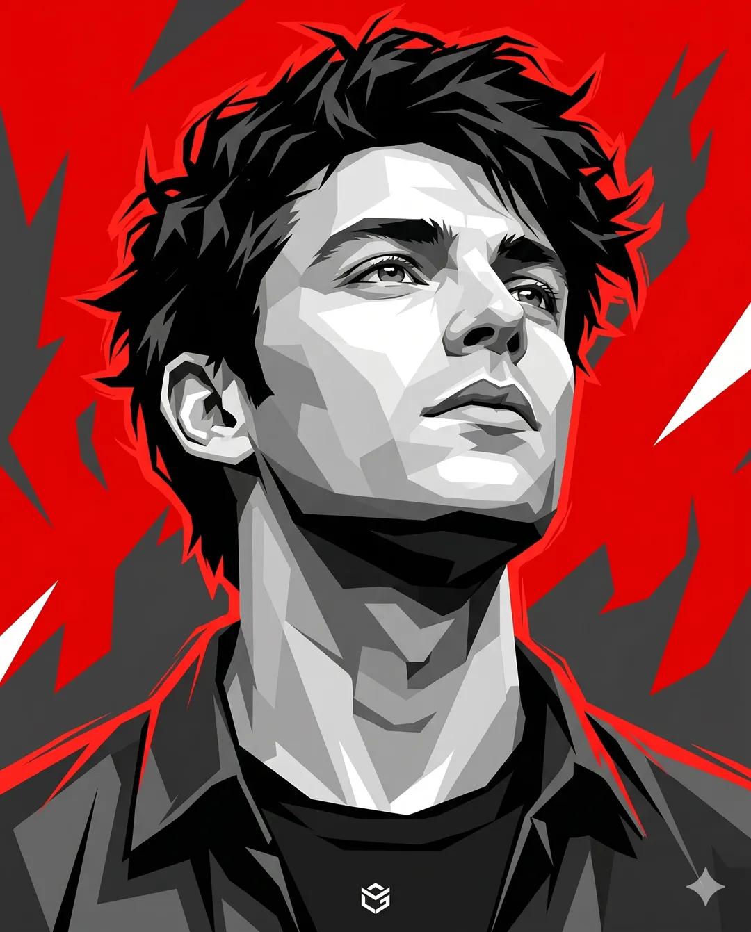 Cyberpunk Vector Male Portrait