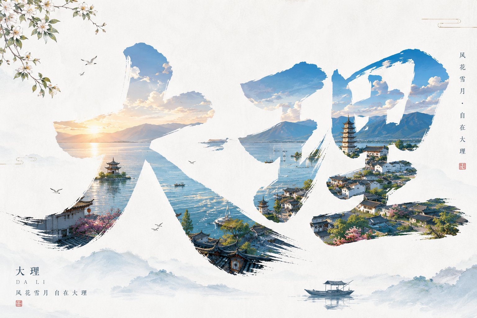 New Chinese City Mask Poster