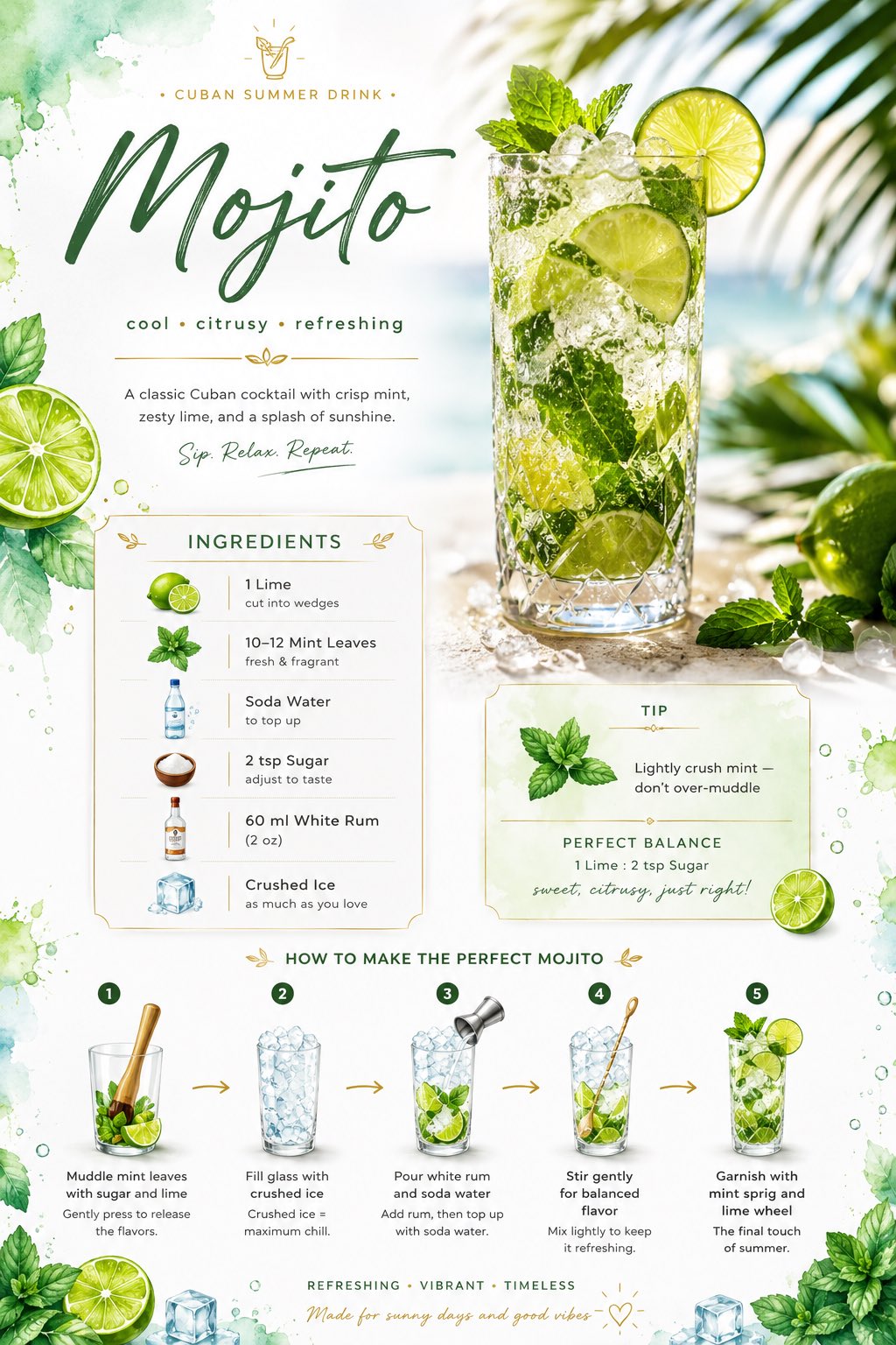 Mojito Recipe Card Design