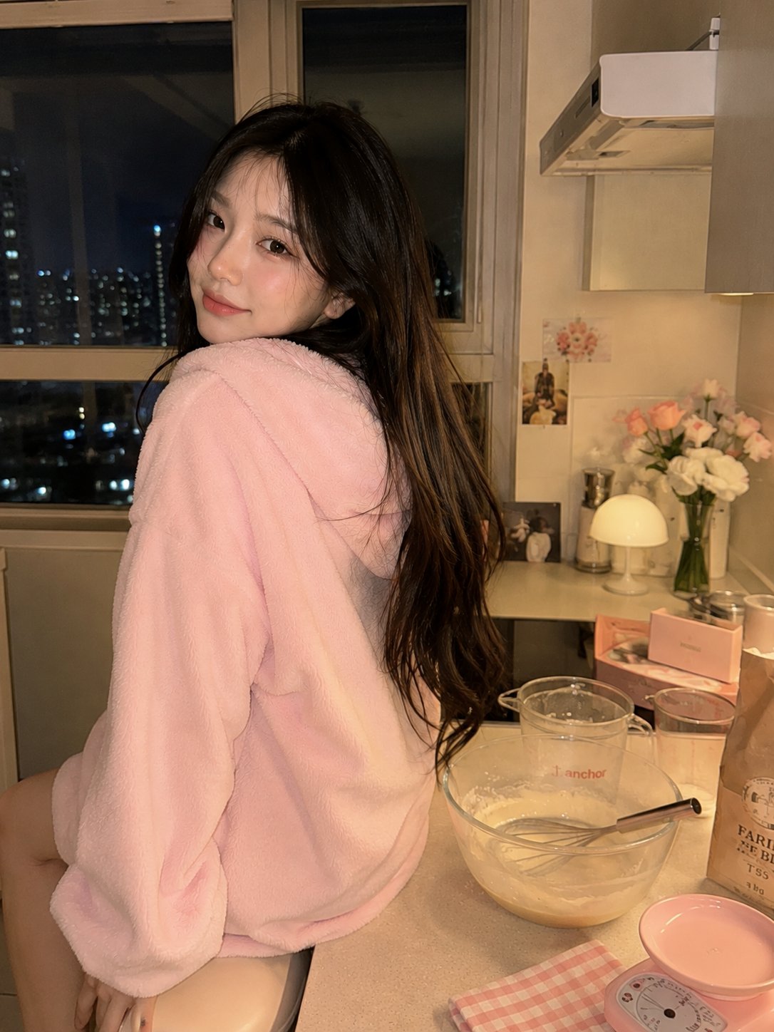 Cozy Korean Kitchen Baking Portrait