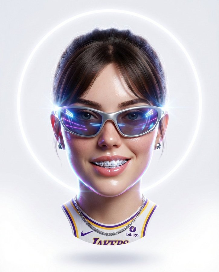 Hyper Stylized Lakers 3d Floating Head
