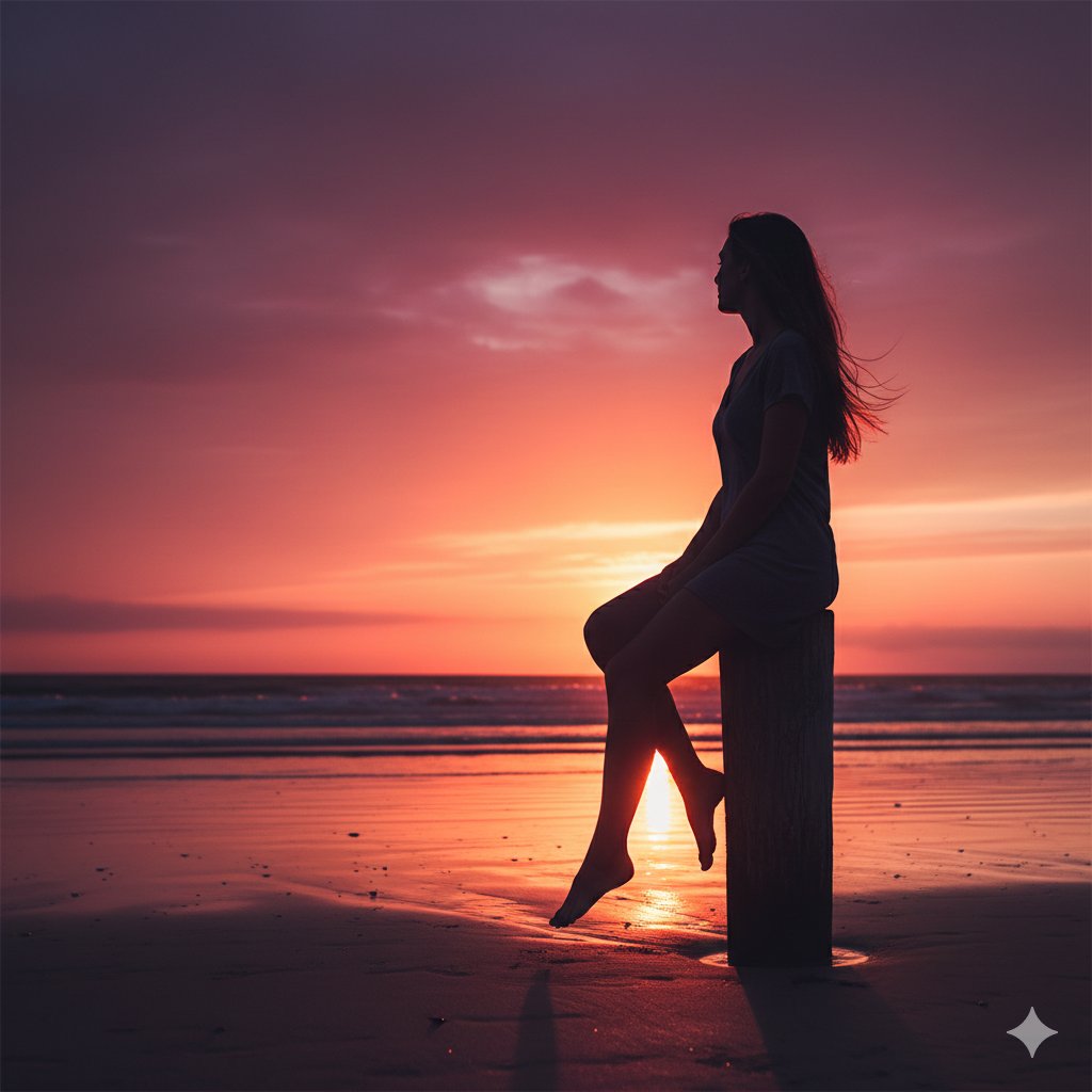 Stunning Sunset Beach Silhouette