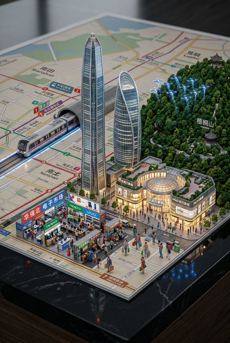 Shenzhen 3d Miniature Cityscape Rising From Map