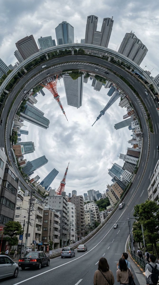 Inception Style Anti Gravity City